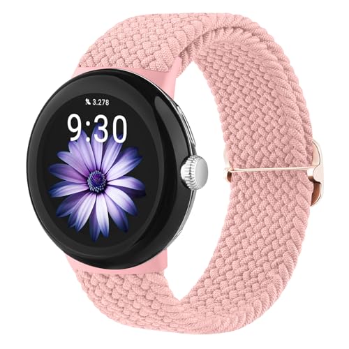 AOKOEE Nylon Geflochtenes Armband Kompatibel Mit Google Pixel Watch 2/1 - Komfort Einstellbar für Frauen Und Männer von AOKOEE