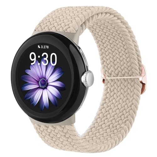 AOKOEE Nylon Geflochtene Armband kompatibel mit Google Pixel Watch Armband, Komfort einstellbar Google Watch Armband für Google Pixel Watch 2/1 Armband für Frauen Männer von AOKOEE