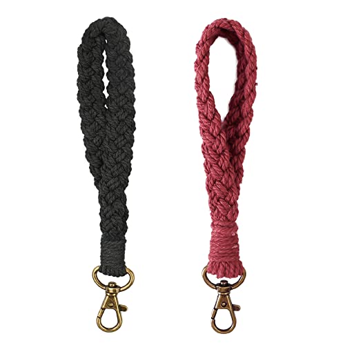 AOKSUNOVA 2X Schlüsselanhänger Band Boho Schlüsselband Frau Makramee Schlüssel Anhänger Lanyard Schlüsselbund von AOKSUNOVA
