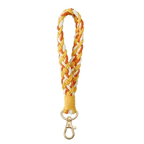 AOKSUNOVA Makramee Schlüsselanhänger Band Boho Orange Schlüsselband Frau Schlüssel Anhänger Lanyard Keychain von AOKSUNOVA