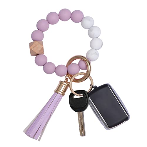 AOKSUNOVA Schlüsselanhänger Auto Frauen Schlüsselanhänger Armband Autoschlüsselanhänger mit Perlen Quaste Geschenke für Frauen (YS-007) von AOKSUNOVA