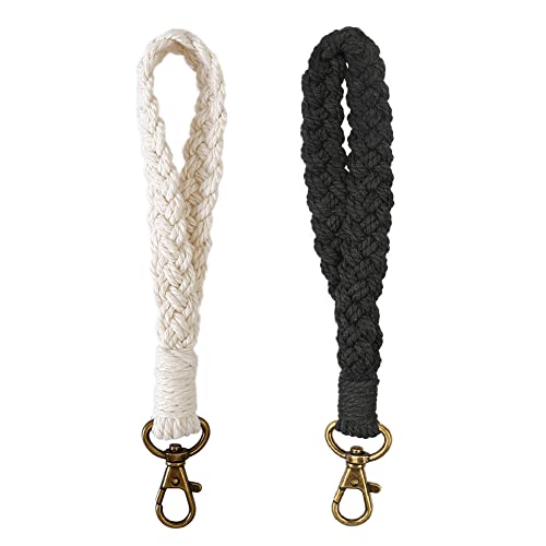 AOKSUNOVA Schlüsselanhänger Boho Schlüsselband Frau Schlüssel Anhänger Makramee Lanyard Keychain von AOKSUNOVA