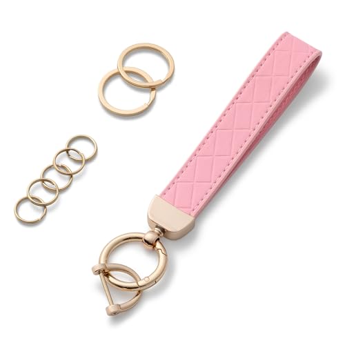 AOKSUNOVA Schlüsselanhänger Damen Auto Schlüsselanhänger Leder Autoschlüsselanhänger Rosa von AOKSUNOVA