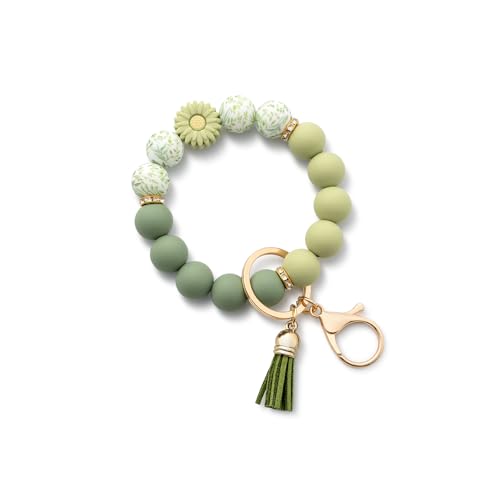 AOKSUNOVA Schlüsselanhänger Frau Autoschlüsselanhänger Mädchen Perlen Schlüsselanhänger Armband Schlüsselband Damen Grün von AOKSUNOVA