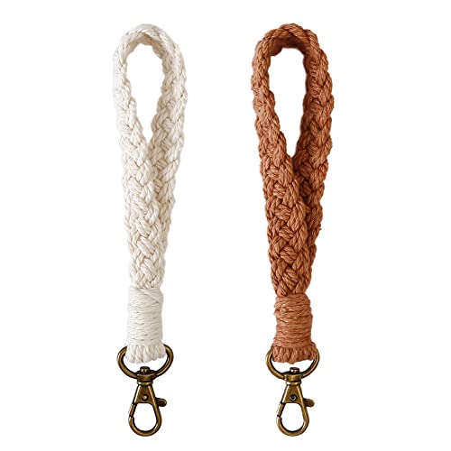 AOKSUNOVA Schlüsselanhänger Frau Boho Lanyard Schlüsselband Makramee Schlüsselbund Handgelenk 2 Stück von AOKSUNOVA