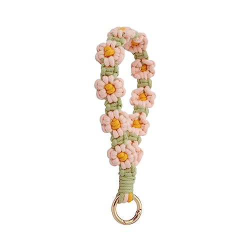 AOKSUNOVA Schlüsselanhänger Makramee Boho Schlüsselband Geflochten Rosa Geschenk für Frauen Schlüsselanhänger Damen von AOKSUNOVA