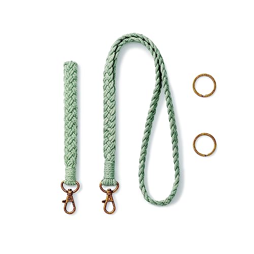 AOKSUNOVA Schlüsselband Lanyard Grün Schlüsselanhänger Makramee Schlüsselband Lang Schlüsselbänder zum Umhängen von AOKSUNOVA