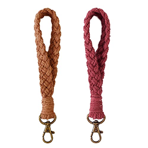 AOKSUNOVA Schlüsselband Schlüsselanhänger Frau Makramee Schlüsselbund Handgelenk Boho 2 Stück von AOKSUNOVA