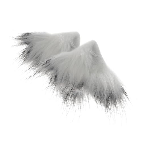 AOKWAWALIY 1 Paar Ausgestopfte Tierkopfbedeckung Ohren-stirnband Dekorative Haarspangen Kätzchen Ohren Cosplay Plüsch Katzenohren Tierische Ohrenhaare Tierohr-haarspange Weiß Stoff von AOKWAWALIY