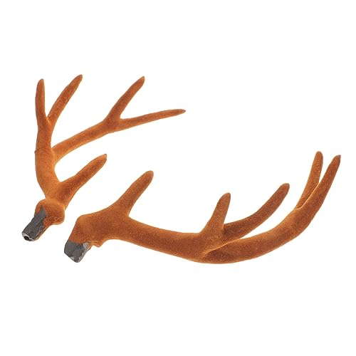 1 Paar Rentiergeweih weihnachtsmotiv ideas Hirschgeweih- Zubehör zur Herstellung von Stirnbändern Stirnband DIY-Kit DIY haarschmuck zubehör Polyethylenstarr Brown von AOKWAWALIY
