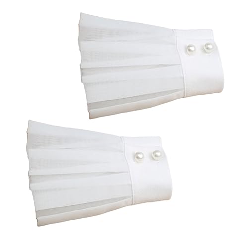 1 Paar Organza-handgelenkmanschetten für Damen Abnehmbare Manschetten Elegante Organza-manschetten für Geeignet für Hochzeiten von AOKWAWALIY