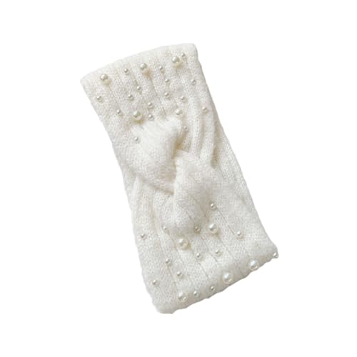 AOKWAWALIY 1stück Geflochtenes Stirnband Mit Perlen Für Damen Warmes Winterliches Haarband Für Kalte Kopfbedeckung Für Besondere Anlässe Und Freizeit von AOKWAWALIY