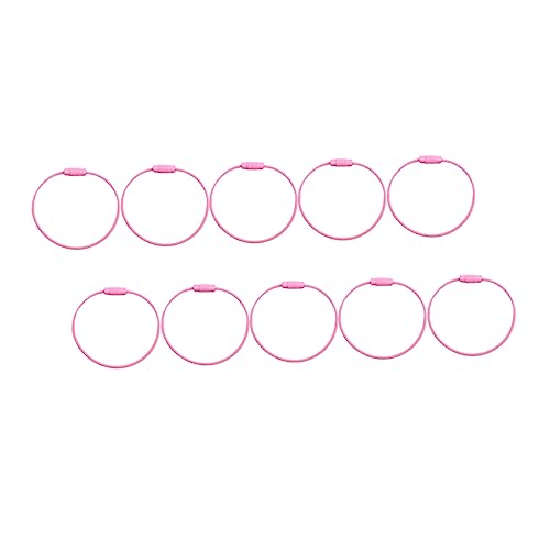 AOKWAWALIY 10St Ring Schlüsselanhänger ID-Tag Schlüsselanhänger am Handgelenk Flacher Schlüsselanhänger Schlüsselorganisationsring pädiprotect sichschutz metallic Schlüsselkettenteile Rosa von AOKWAWALIY