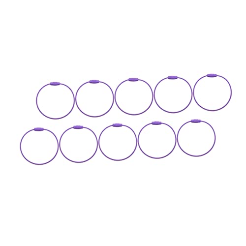 AOKWAWALIY 10St Schlüsselanhänger Drahtringe Schlüsselringe Schlüsselhalter am Handgelenk Gepäckanhängerring Tag-Bewahrer pädiprotect sichschutz schlüsselkette Schlüsselkettenteile Violett von AOKWAWALIY