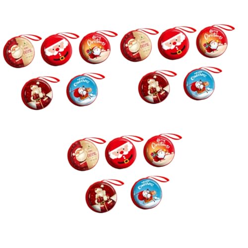 AOKWAWALIY 15 STK runde Geldbörse Weihnachtsschlüsseltasche Weihnachtskabel-Organizer Geldbörse für Weihnachtsmünzen Storage Boxes aufbwahrungs-Box für Kinder Weihnachten von AOKWAWALIY