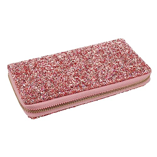 AOKWAWALIY 1Stk Mode-Glitter-Geldbörse Mini-Geldbörse für Frauen Portemonnaie Damen n The Tote Bag for Women damengeschenke Dame modische Polyester Rosa von AOKWAWALIY