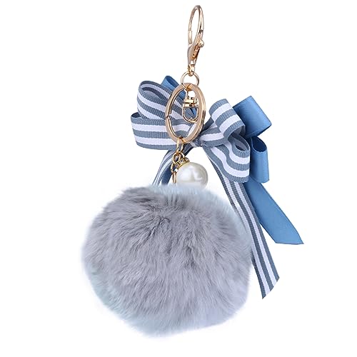 AOKWAWALIY 1Stk Schlüsselanhänger Plush Keychain Bag Pendant Keychain for Bags Gray Keychain Flauschiger Schlüsselhalter verschwommen modischer Schlüsselhalter Autoanhänger Plüschstoffe Grey von AOKWAWALIY