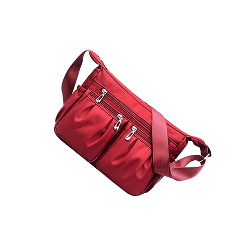 AOKWAWALIY 1Stück Stylische Nylon Umhängetasche für Damen Schultertasche für Mädchen Casual Messenger Bag Rote Crossbody Tasche für Alltag Shopping und Reisen von AOKWAWALIY