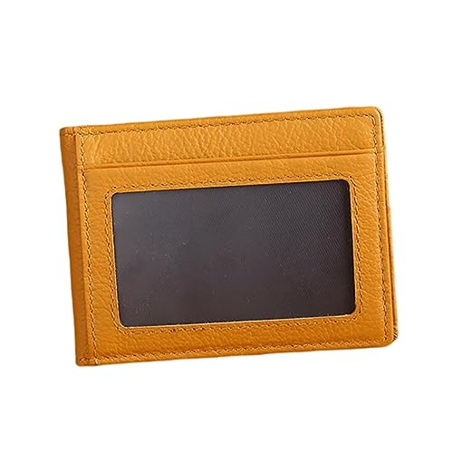 AOKWAWALIY 1stk Kartenhalter Kreditkartentasche Kredit-id-Fall Ausweishalter Karten Tasche Abdeckung Für Visitenkarten Kreditinhaber Pocket-Business-Halter Ausweishülle Echtes Leder Yellow von AOKWAWALIY