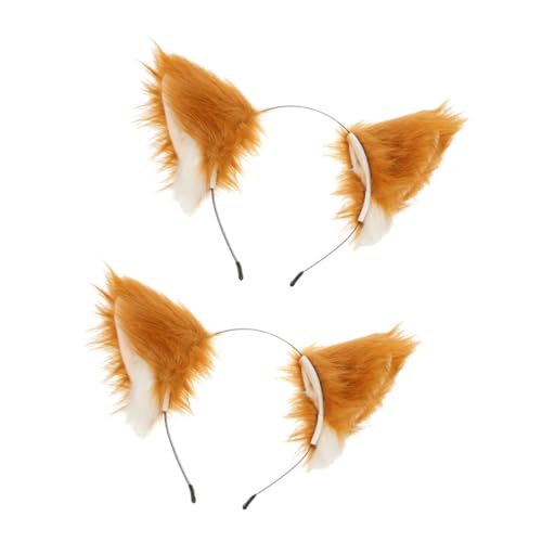 AOKWAWALIY 2stücke Fuchs Ohren Haarreif Süßes Cosplay Stirnband Für Frauen Und Mädchen Für Karneval Halloween Und Themenpartys Flauschige Tierohren Haaraccessoires von AOKWAWALIY