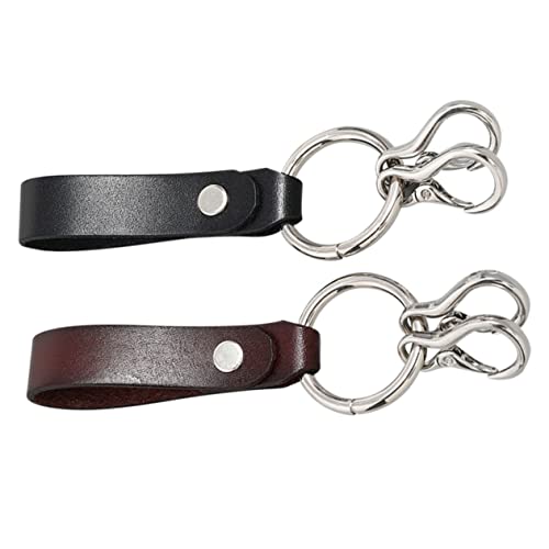2St Schlüsselanhänger aus Leder Schlüsselhalter fürs Auto Autoteile Schlüsselanhänger Auto schlüsselanhänger car Keychain modischer Schlüsselhalter Schlüsselanhänger Band von AOKWAWALIY