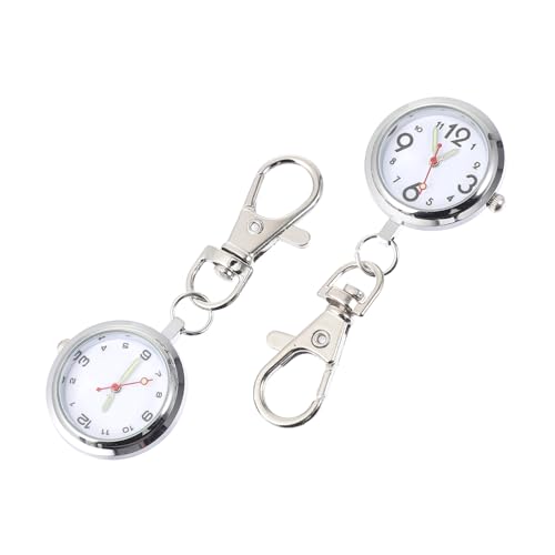 AOKWAWALIY 2St Schwesterntisch Medical Watch damenarmbanduhr Unisex-Uhr Schlüsselanhängeruhr Stilluhren für Damen Ansteckuhr Taschenuhr für Damen Schwesternuhr zum Anklemmen Rostfreier Stahl von AOKWAWALIY