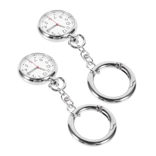 AOKWAWALIY 2st Formular Arzthelferin Krankenschwester Anstecknadel Broschen Für Damen Uhren Schlüsselanhänger Ansehen Timing-Uhr Pflegeuhr Krankenschwester Taschenuhr Silver Zinklegierung von AOKWAWALIY
