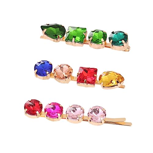 AOKWAWALIY 3stücke Alloy Haarclips Mit Bunten Strasssteinen Haarklammern Für Frauen Und Mädchen Für Besondere Anlässe Und Alltägliche Styles von AOKWAWALIY