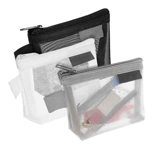 AOKWAWALIY 3er Set Dreieck Netz ünztaschen Für Damen Tragbare Geldbörsen Kosmetiktaschen Organizer Und Ideale Aufbewahrung Für Kleingeld Und Kleine von AOKWAWALIY