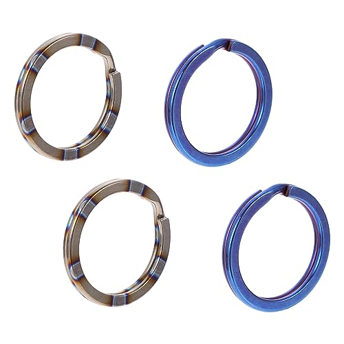 AOKWAWALIY 4 STK Schlüsselbund Flache Schlüsselanhänger Aus Schlüsselanhänger Ringe Selber Machen DIY-schlüsselanhänger Organisation Von Autoschlüsseln DIY-Kits Titanlegierung von AOKWAWALIY