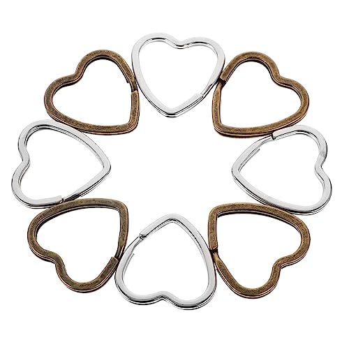 AOKWAWALIY 40St Schlüsselanhänger silberner Herzring Bequeme Spaltringe Sprungringverbinder öffnen handgefertigte Ringe bastelzeug flaschenöffner anahtarlık Spaltring in Herzform Metallringe von AOKWAWALIY