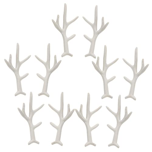 AOKWAWALIY 5 Paare künstliche Geweihe gefälschte Hirschgeweihe Rentier Haarband Fälschung Kostüm haar deko weihnachtsbasteln dekoratives Kopfschmuck-Accessoire zarter Kopfschmuck Plastik Weiß von AOKWAWALIY