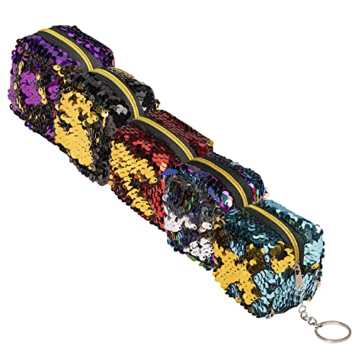 AOKWAWALIY 5stücke Teiliges Mini-münzbeutel Sequinierten Stoffen wasserdichte Aufbewahrungstaschen Für Damen Praktische Schlüssel Schmuckorganisation Rot Grün Schwarz Und von AOKWAWALIY