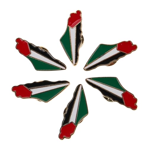 AOKWAWALIY 6stücke Palästina Flaggen Anstecknadel Metall Abzeichen Für Kleidung Taschen Und Hüte Patriotische Brosche Mit Detailverliebtheit Accessoire Für von AOKWAWALIY