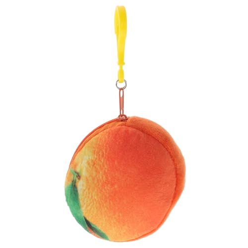 AOKWAWALIY Cartoon Mini Geldbörse Fruchtige Fuzzy Münztasche Mit Schlüsselanhänger Für Mädchen Orangenformat Für Kleine Utensilien Und von AOKWAWALIY