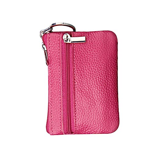 AOKWAWALIY Damen Pu Brieftasche Mini Geld Brieftasche Geldbörse Frau Reißverschluss Tasche Schlüsselhalter Rosy von AOKWAWALIY