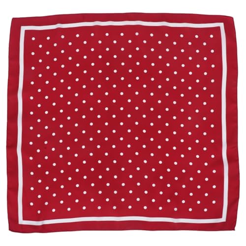 AOKWAWALIY Frau Schal Seidenhalstuch Damen Sommerschal Niesschutz Uv-schutz Kleidung Arbeits Damen Mit Punkten Quadratischer Dekorativer Kleines Halstuch Rot von AOKWAWALIY