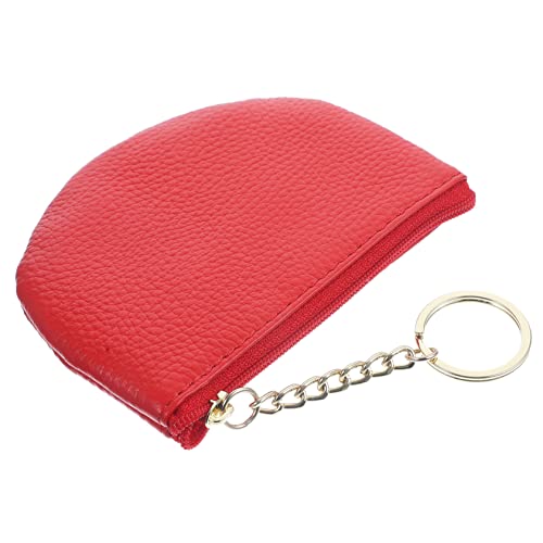 AOKWAWALIY Damen Schlüssel Geldbörse Kompakter Münzbeutel Mit Schlüsselanhänger Praktisch Für Lippenstifte Karten Und Kleingeld Einfaches Design Rot Für Reisen Und Alltag von AOKWAWALIY