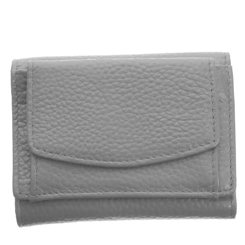 AOKWAWALIY Geldbörse für Kreditkarten Damen Kurze Geldbörse Karten- Reisebrieftaschen scheckkarten-etui kreditkartenhalter kleines Kartenetui Kreditkartenorganisator Leder Grey von AOKWAWALIY