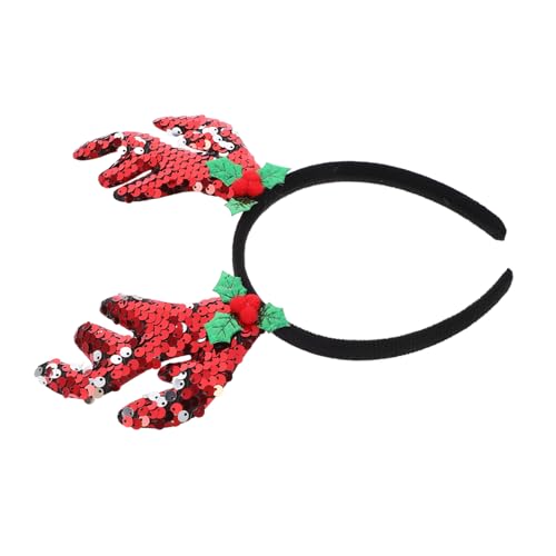 Weihnachtsfeier Stirnband Rentier Geweih Kopfbedeckung Damen Urlaub Haar Accessoire Geweih von AOKWAWALIY