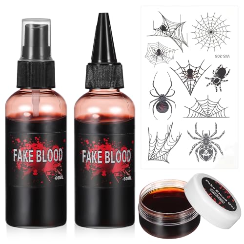 AOKWAWALIY Halloween Make-Up Kunstblut Gel Vampire Narben Wunden Kunstblut Simulierter Blutspray Realistisches Blut Für Halloween-Kostüm Cosplay Gesicht Körperbemalung von AOKWAWALIY