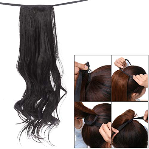 AOKWAWALIY Damen Perücken Perücke Pferdeschwanz Haarverlängerung Haarverlängerungen Mit Bändern Schnüren Damen Schleife Haarteile Für Damen von AOKWAWALIY