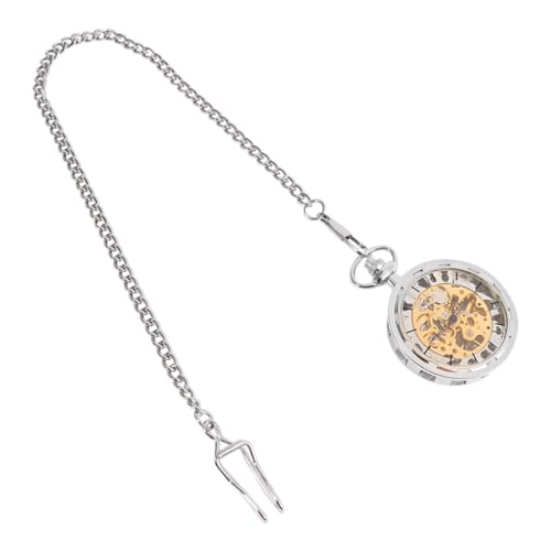 AOKWAWALIY Vintage Mechanische Taschenuhr Mit Kette Handaufzug Ausgehöhltes Design Silber Retro Stil Für Damen Und Herren Als von AOKWAWALIY