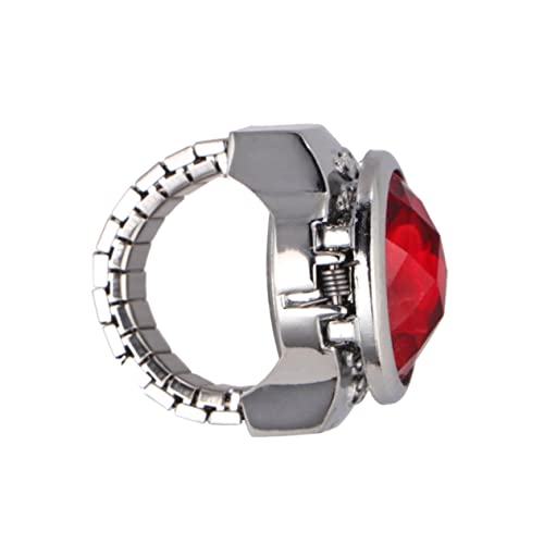 AOKWAWALIY Mini-uhrenring Mann Beobachten Kinder Klingeln Männer Schmuckring Fingerringuhren Ringuhr Für Frauenfinger Kinderringe Frauen Schauen Zu Herrenuhr Damenuhren Für Damen Quarzuhr Rot von AOKWAWALIY