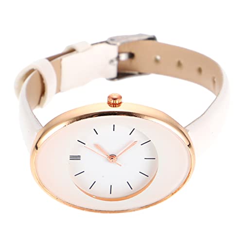 AOKWAWALIY Quarzuhr für Damen damenarmbanduhren geburtstagsmitgebsl Mode Damenuhr Modeuhr minimalistische Uhr weibliche Armbanduhr Damenuhren lässige Damenuhr Oberflächenmaterial: Glas Weiß von AOKWAWALIY