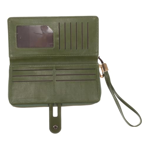 AOKWAWALIY Reisefreundliche Kompakte Geldbörse für Damen Grünes Pu-Leder Tragbare Geldbörse für Damen Modisches Design Stabile Konstruktion von AOKWAWALIY