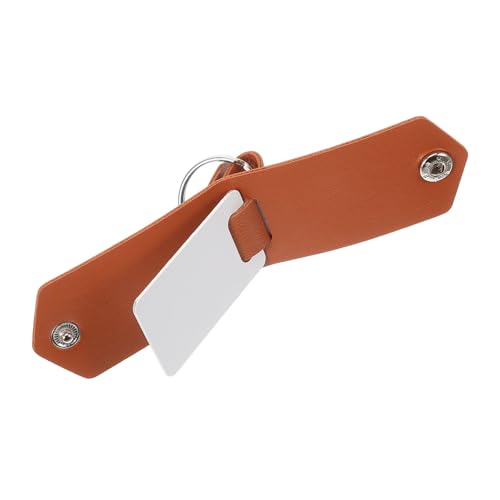 AOKWAWALIY Schlüsselanhänger Mit Wärmeübertragung Blanko-schlüsselanhänger Zum Basteln Dekorativer Leerer Schlüsselanhänger Schlüsselanhänger-rohlinge Schlüssel Liefert Pu-Leder Brown von AOKWAWALIY