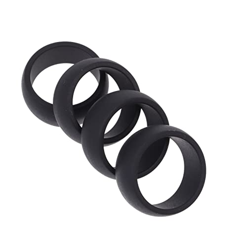 AOKWAWALIY Silikonring für Herren und Damen, 4 Stück, Silikon-Ehering, Sport-Schutzringe, Fingerschmuck, Fingerringe, Herren-Trainingsring für den Außenbereich, 2.30X2.30X0.70CM, Silikon, Kein von AOKWAWALIY