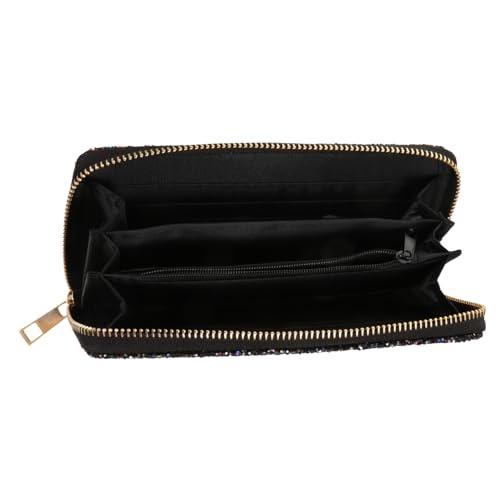 AOKWAWALIY Stylische Damen Geldbörse Mit Reißverschluss Tragbare Glitzernde Handtasche Für Frauen Für Karten Münzen Und Geld Elegantes Design Schwarz Modell AOKWAWALIY Stylische Damen Geldbörse Mit Reißverschluss Tragbare Glitzernde Handtasche Für Frauen Für Karten Münzen Und Geld Elegantes Design Schwarz Modell von AOKWAWALIY