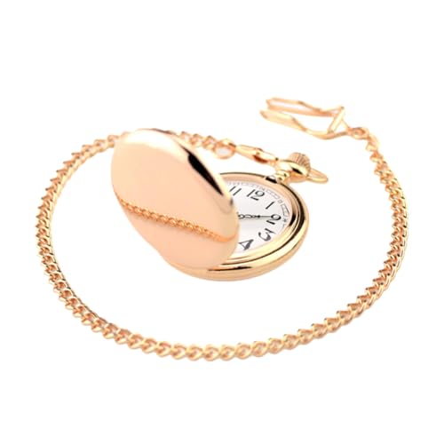 AOKWAWALIY Vintage Taschenuhr Clamshell Hängeuhr Digital mit Kette für Herren und Damen Retro Mechanische Taschenuhr für Ältere Menschen Handwerkskunst Design von AOKWAWALIY
